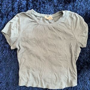 Sea Foam Green short sleeve crop top size L
